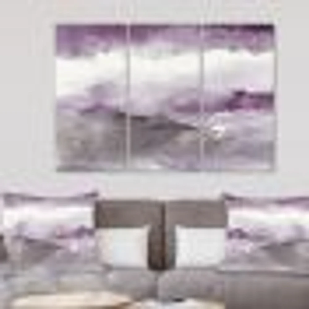 Midnight at the Lake III Amethyst and Grey Canvas Wall Art