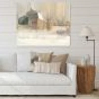 Winter on the Farm house  Canvas Art