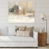 Winter on the Farm house  Canvas Art