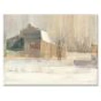 Winter on the Farm house  Canvas Art