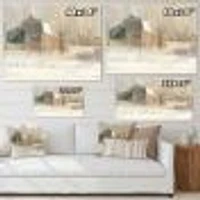 Winter on the Farm house  Canvas Art