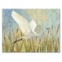 Snowy Egret Flight vII  Wall Art