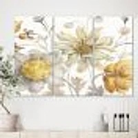 Fields of Gold Watercolor Flower V Canvas Panels