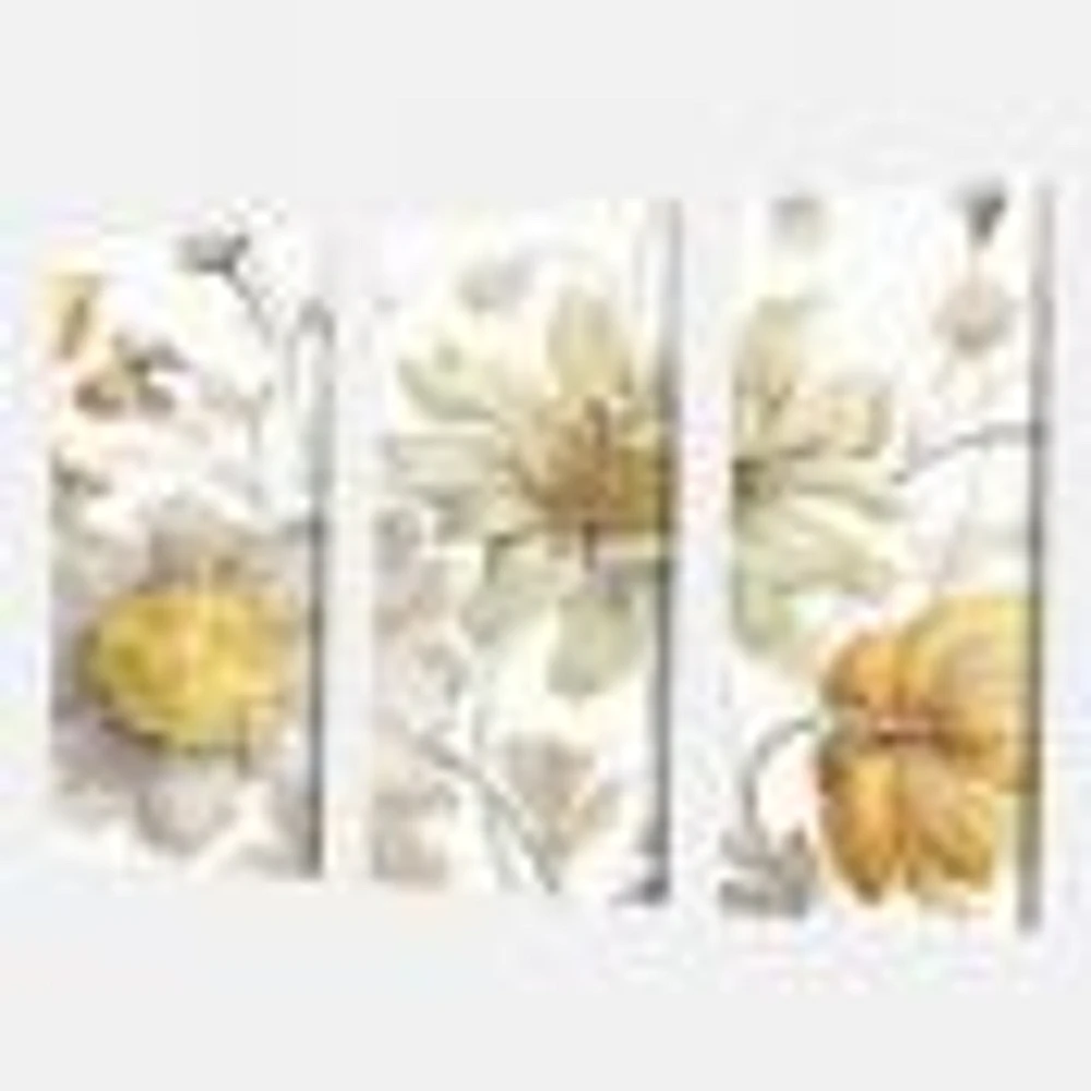 Fields of Gold Watercolor Flower V Canvas Panels
