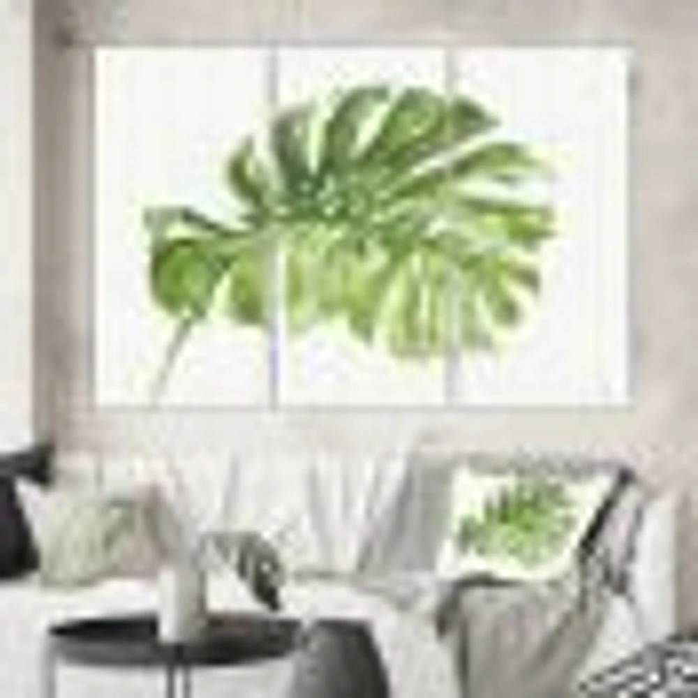 Mixed Botanical Green Leaves V Canvas Art