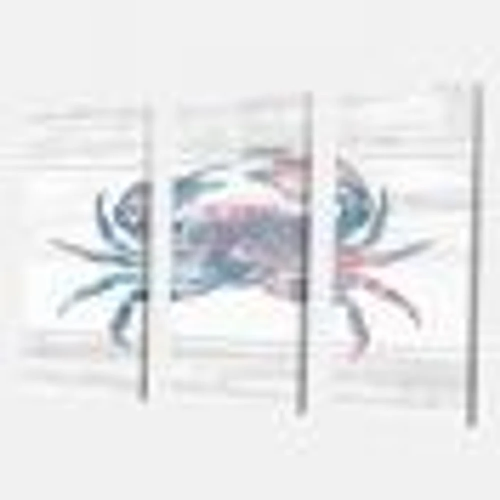 Pink Crab Ocean Life Canvas Wall Art