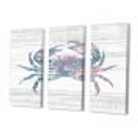 Pink Crab Ocean Life Canvas Wall Art