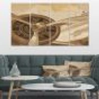Retro Airplanes Sepia Canvas Wall Art