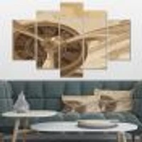 Retro Airplanes Sepia Canvas Wall Art