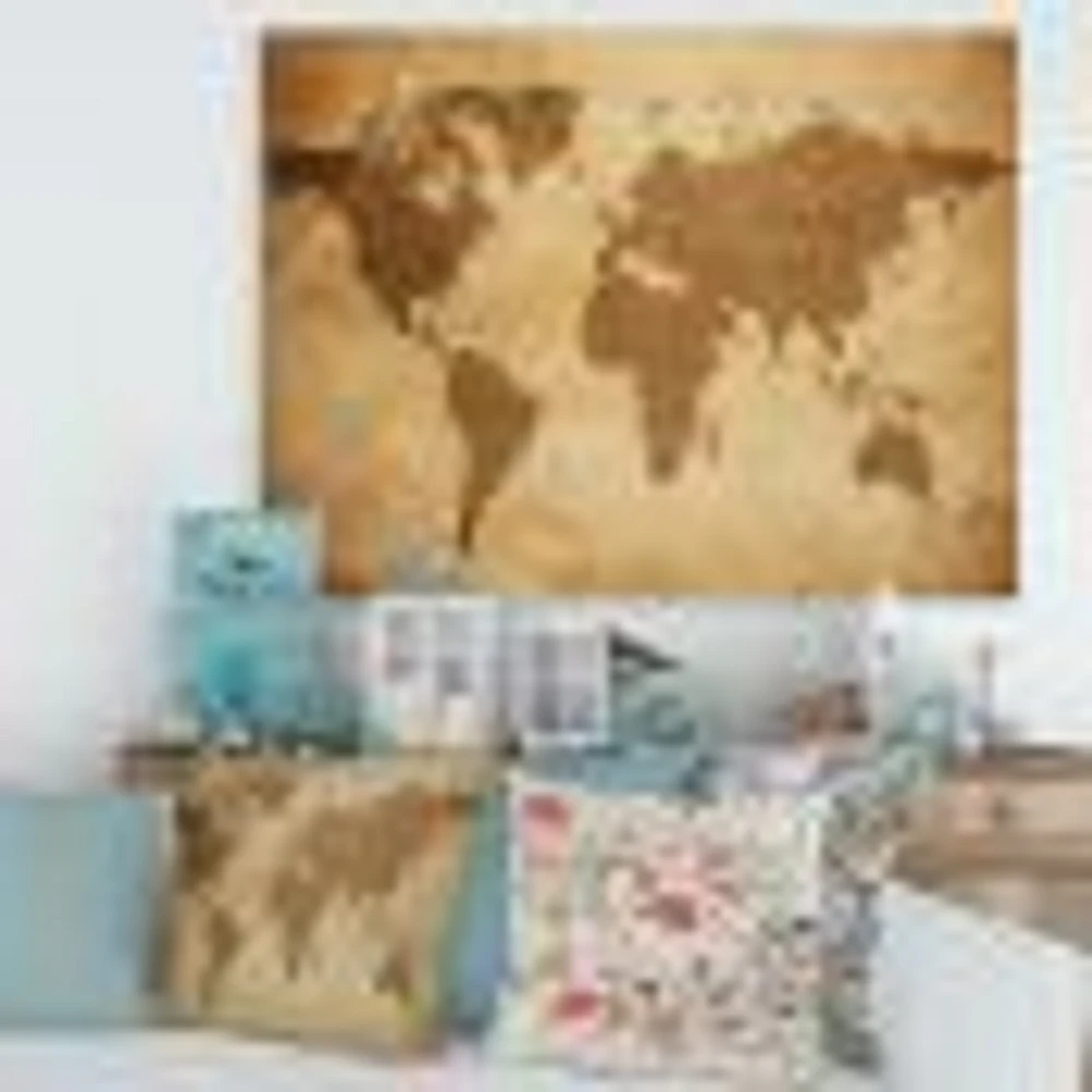Ancient Map of The World V Canvas Wall Art