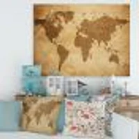 Ancient Map of The World V Canvas Wall Art