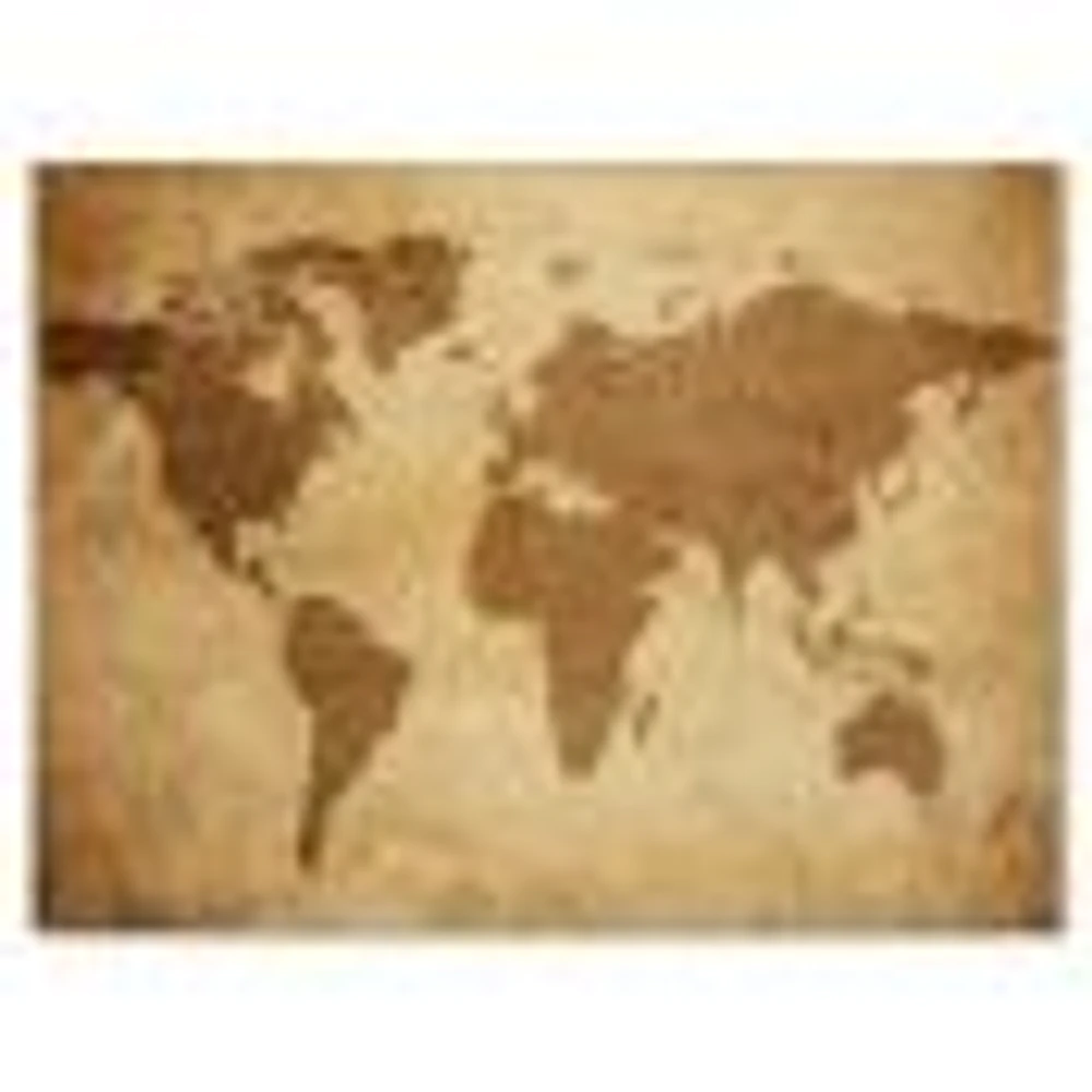 Ancient Map of The World V Canvas Wall Art