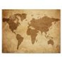 Ancient Map of The World V Canvas Wall Art