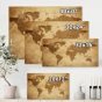 Ancient Map of The World V Canvas Wall Art