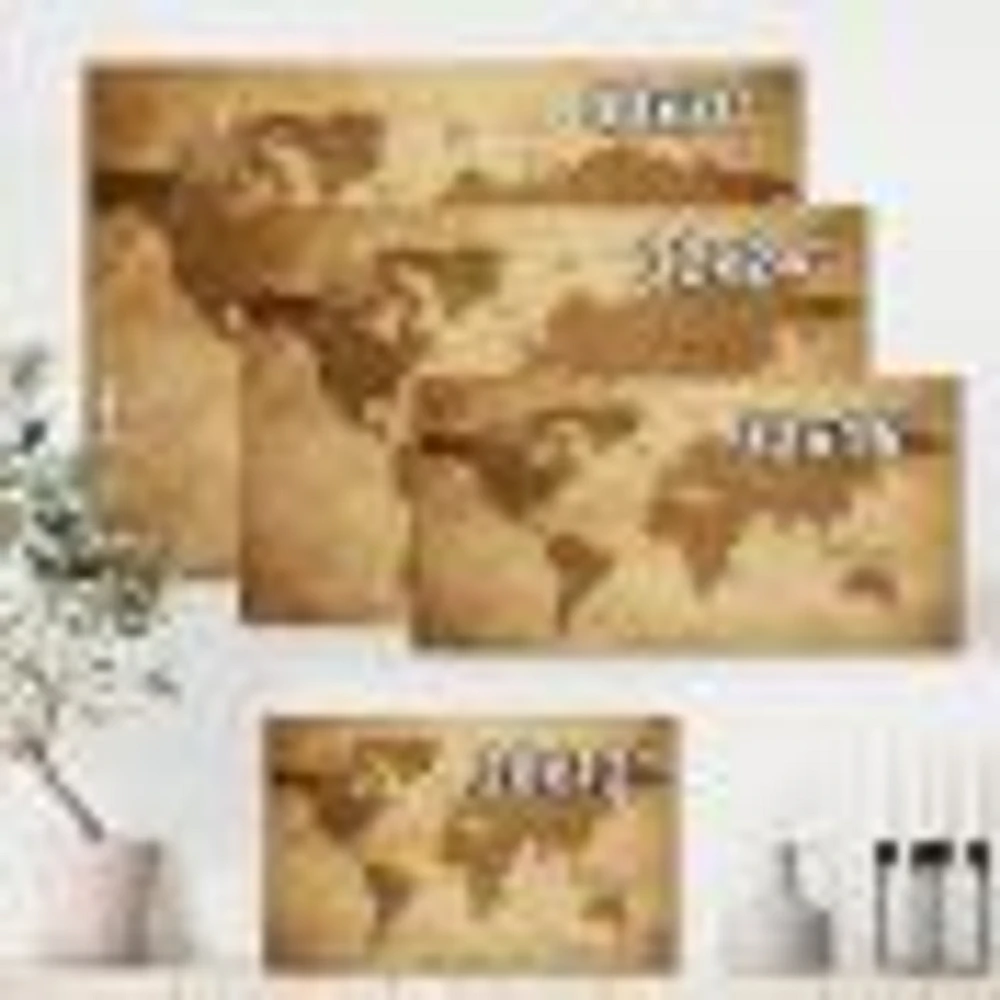 Ancient Map of The World V Canvas Wall Art