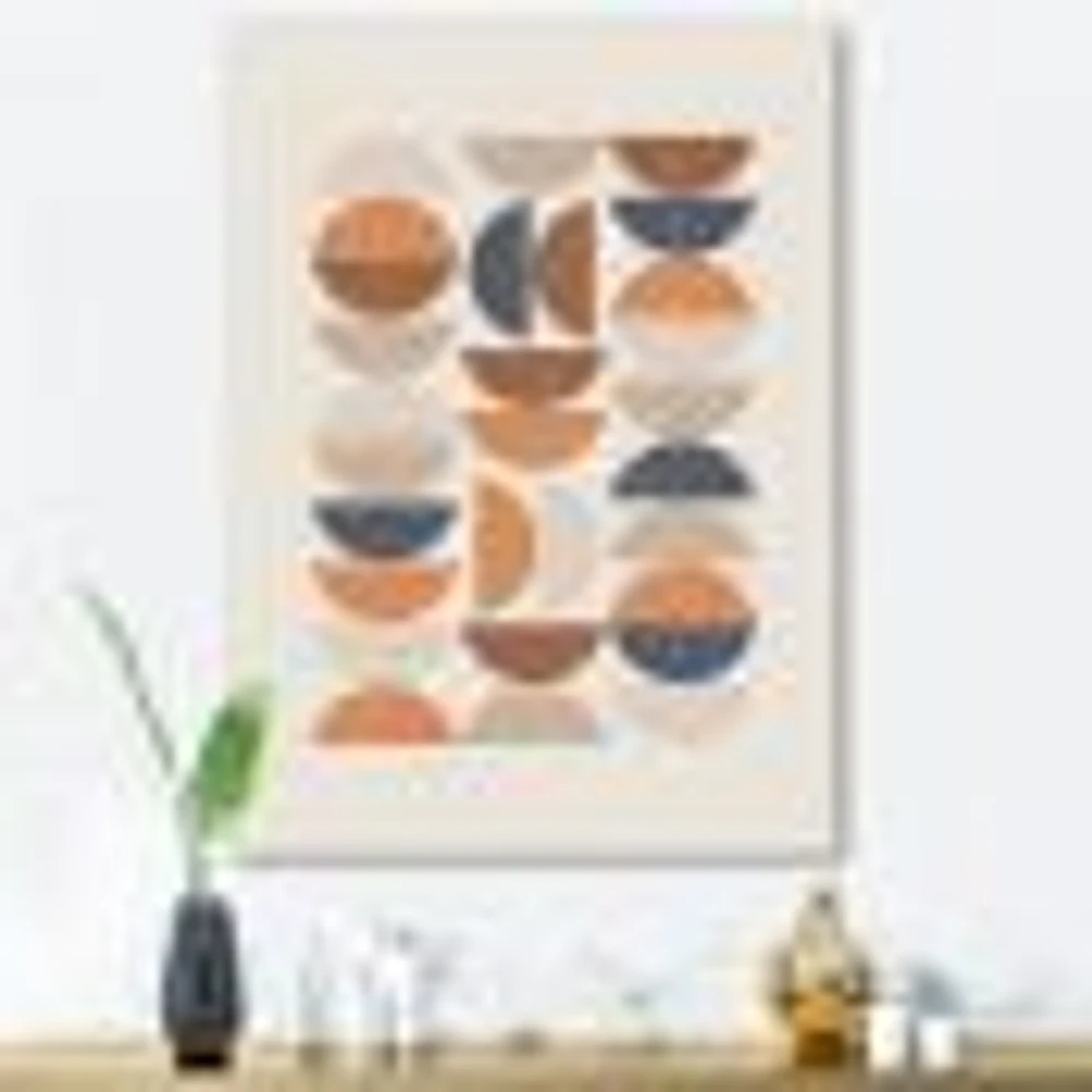 Abstract Sun and Moon S Blue Orange  Wall Art