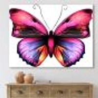 Bright Pink Butterfly Portrait  Wall Art