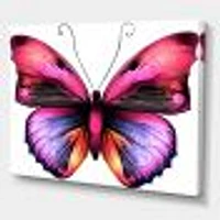 Bright Pink Butterfly Portrait  Wall Art