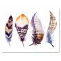 Purple Boho Feathers  Wall Art