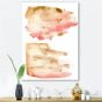 Pink Gold Red and Beige Abstract Clouds  Canvas Wall Art Print