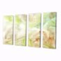 Pastel Abstract with Green Brown and Beige Spots Canvas Wall Art Print