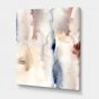 Pastel Abstract with Dark Blue Pink & Gray Spots  Wall Art