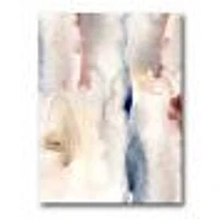 Pastel Abstract with Dark Blue Pink & Gray Spots  Wall Art