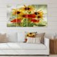 SunFlowers and Poppies The Wild Canvas Wall Art Print - Panels