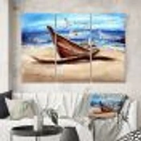 Toile imprimée « An Old Fishing Boat on The Sandy Beach