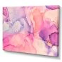 Pink and Purple Abstract Marble Texture I Canvas Wall Art Print
