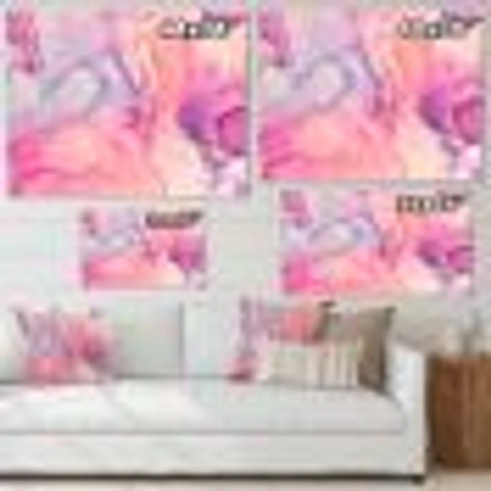 Pink and Purple Abstract Marble Texture I Canvas Wall Art Print