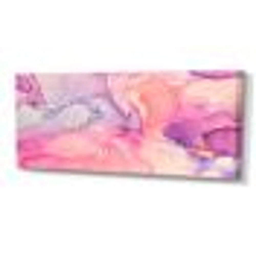 Pink and Purple Abstract Marble Texture I Canvas Wall Art Print