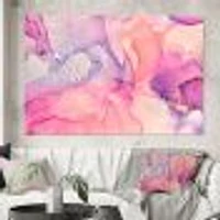 Pink and Purple Abstract Marble Texture I Canvas Wall Art Print