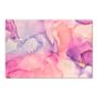 Pink and Purple Abstract Marble Texture I Canvas Wall Art Print