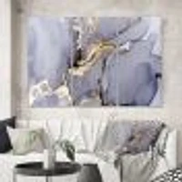 Closeup of Black and Golden Abstract Marble Texture Canvas Wall Art Print