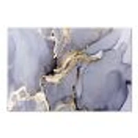 Closeup of Black and Golden Abstract Marble Texture Canvas Wall Art Print