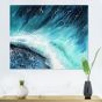 Navy Blue Ocean Waves with White Seafoam I Canvas Wall Art Print