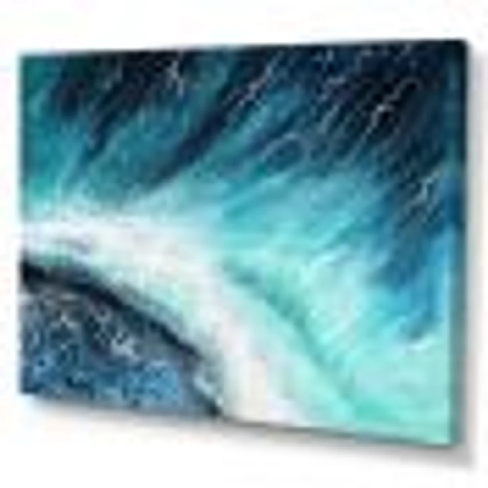 Navy Blue Ocean Waves with White Seafoam I Canvas Wall Art Print