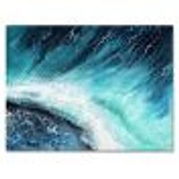 Navy Blue Ocean Waves with White Seafoam I Canvas Wall Art Print