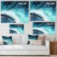 Navy Blue Ocean Waves with White Seafoam I Canvas Wall Art Print