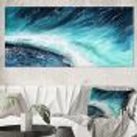 Navy Blue Ocean Waves with White Seafoam I Canvas Wall Art Print