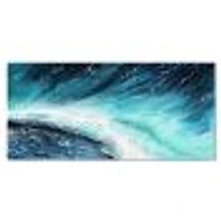 Navy Blue Ocean Waves with White Seafoam I Canvas Wall Art Print