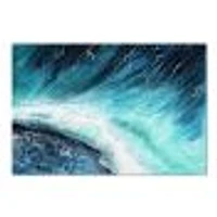 Navy Blue Ocean Waves with White Seafoam I Canvas Wall Art Print