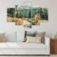 With Road Mountains Canvas Wall Art Print