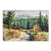 Landscape with Road Mountains  Canvas Wall Art Print