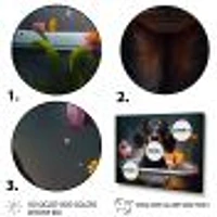 Funny Black Daschund Dog Taking A Flower Bath Canvas Wall Art