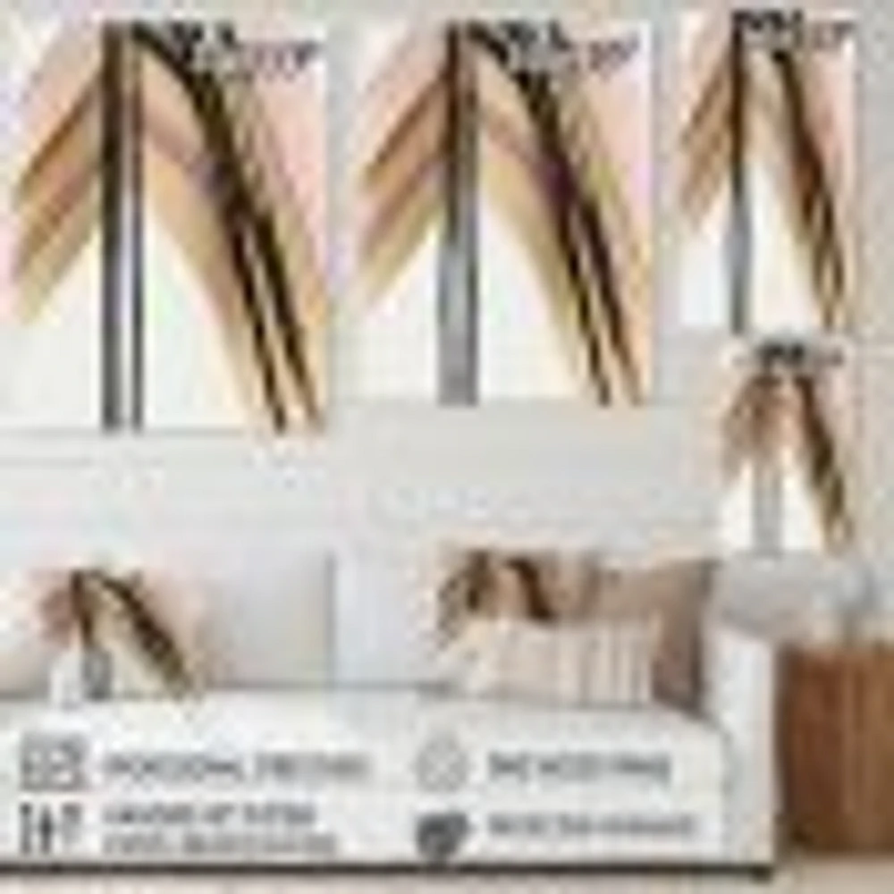 Minimalism Pink And Gold Cubic Fusion IX Wall Art