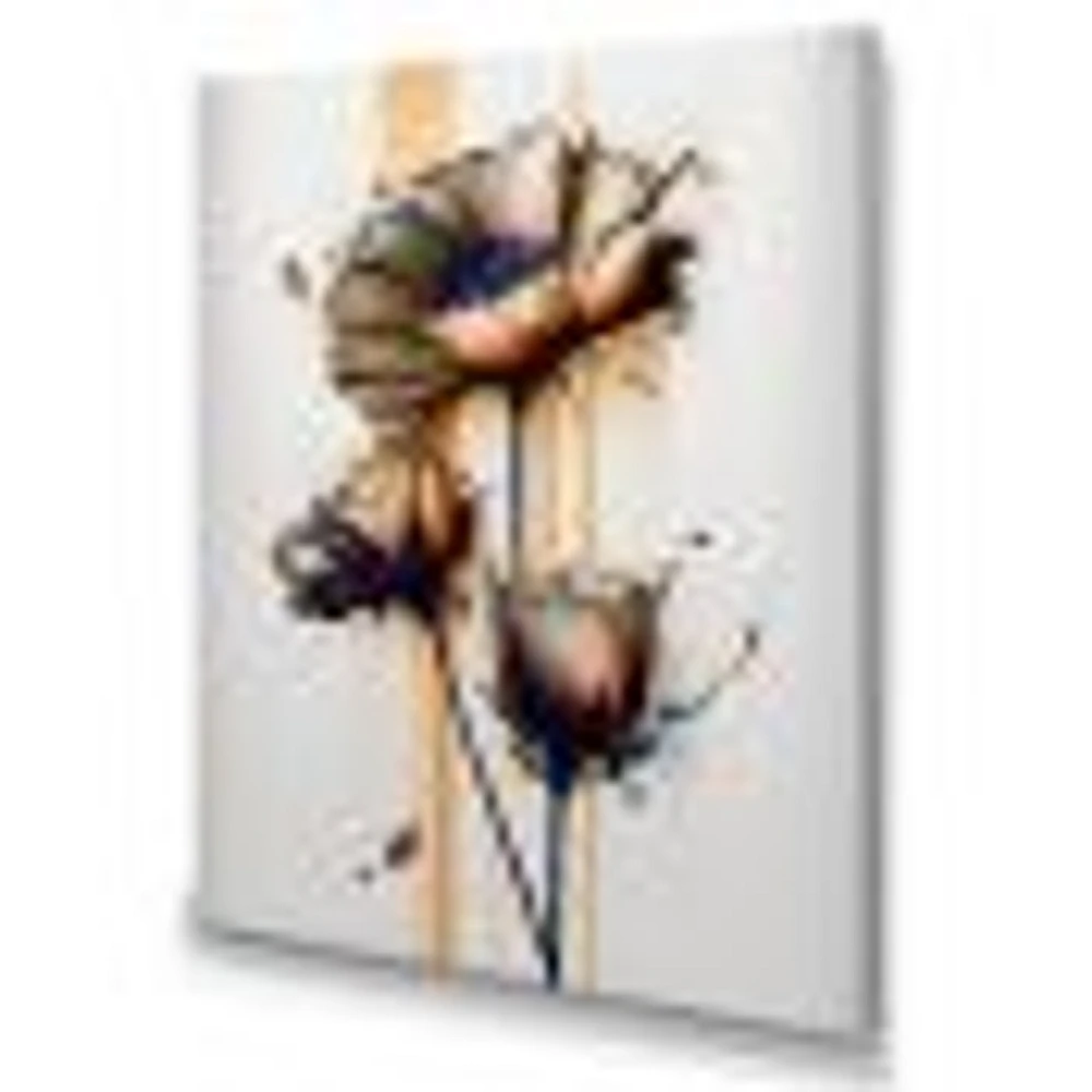 Orange Daisy Flower On Abstract Fusion I Wall Art