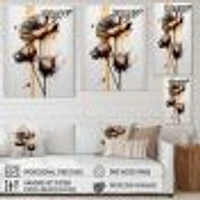 Orange Daisy Flower On Abstract Fusion I Wall Art