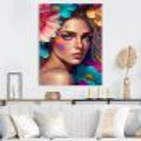 Floral Woman Portrait Wall Art